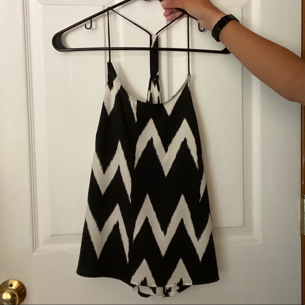 Black and white tank top.